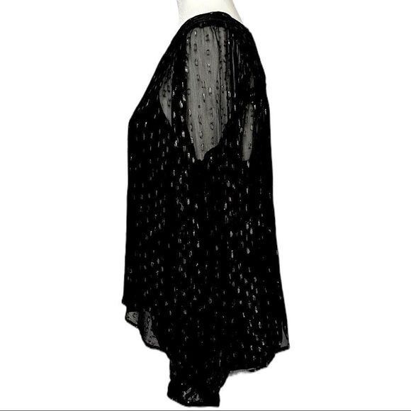 VELVET by Graham and Spencer Black & Silver Blouse - Picture 4 of 8